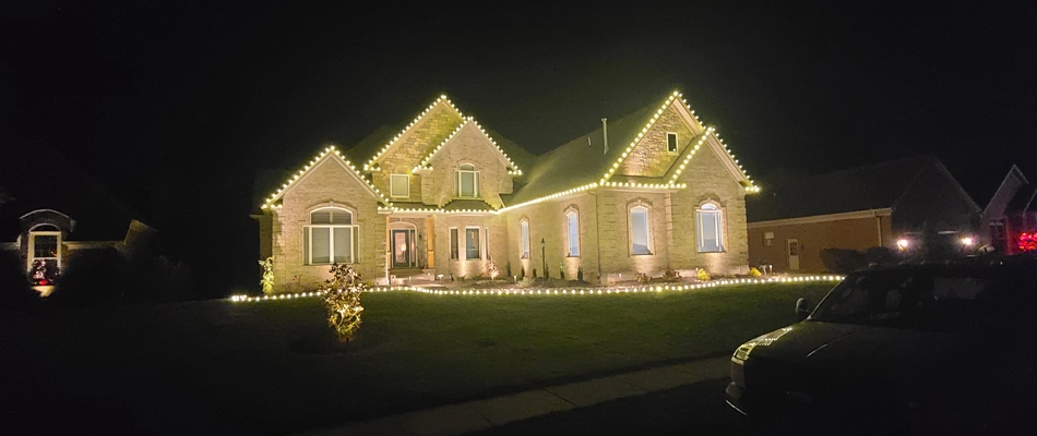 Holiday lights installed for a home in Knopp, KY.